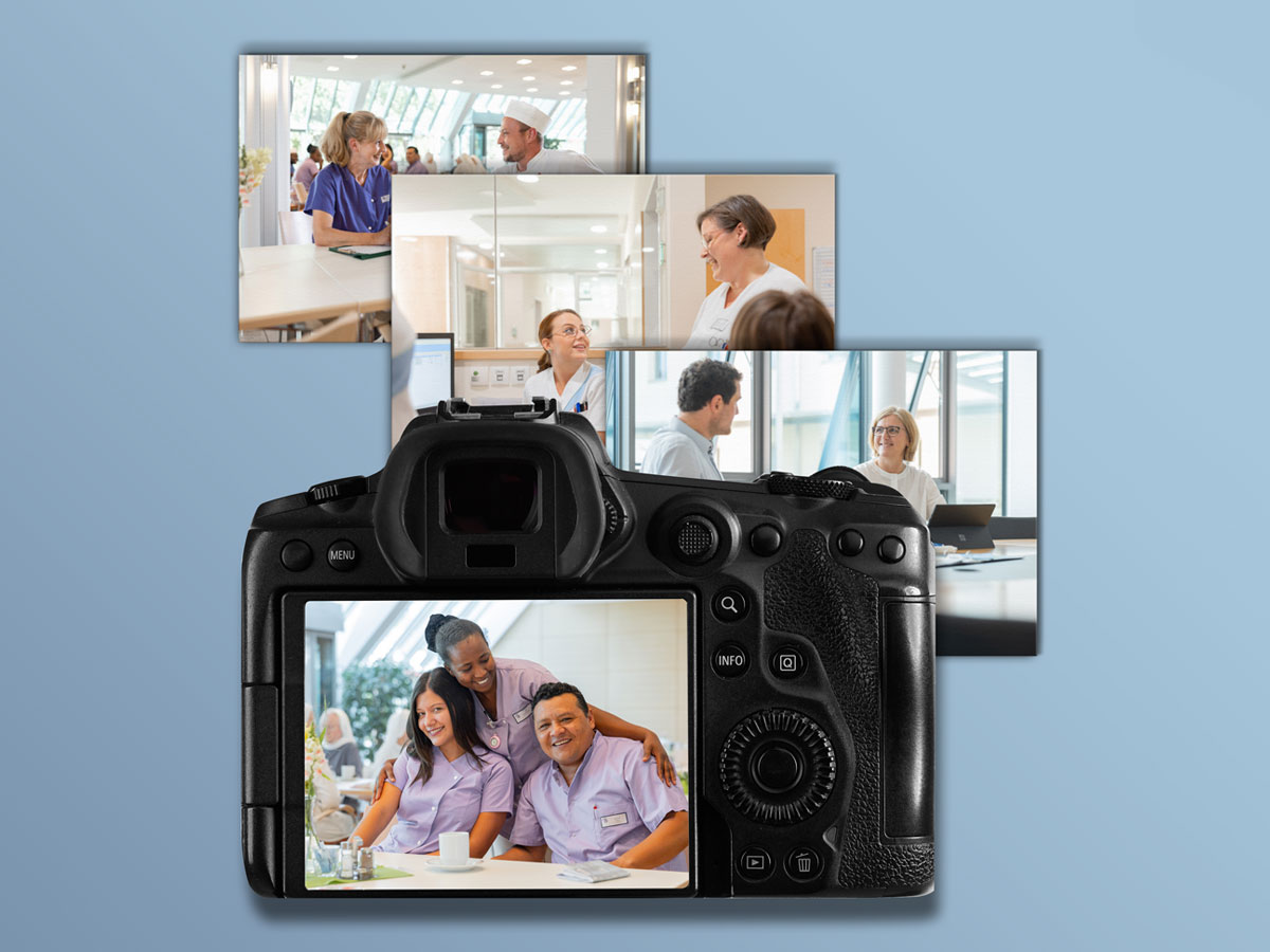 Dartellung der Foto Shootings für Arbeitgebermarke Barmherzige Schwestern Referenzkunde von twentyfourtalents