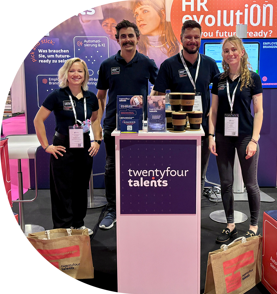 twentyfourtalents Bild von der Messe HR Evolution - Was brauchen Sie um ready zu sein - Employer Branding sind Aussagen am Messestand