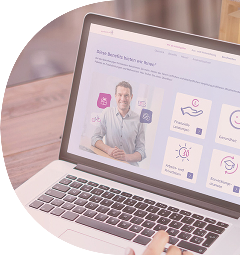 Tablet-Ansicht der neuen Karriereseite "Mehr Mensch sein" für Barmherzige Schwestern mit Stellenangeboten und Suchfunktion – Employer Branding von twentyfourtalents