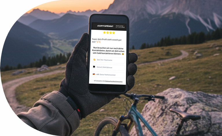 Corratec Expressbewerbung in mobil Ansicht Kundenreferenz von twentyfourtalents – Ihre Experten für Employer Branding und Recruiting in Rosenheim